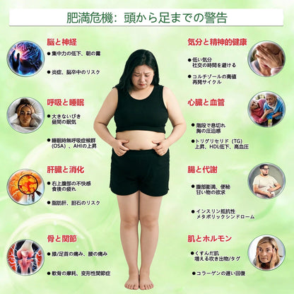 内臓脂肪ケア Curevivo® + NAD+ 8-in-1 ナノ強化フォーミュラ 🚚 送料無料 — 肥満・肌のたるみ・糖尿病・睡眠時無呼吸症・関節痛をトータルケア💕