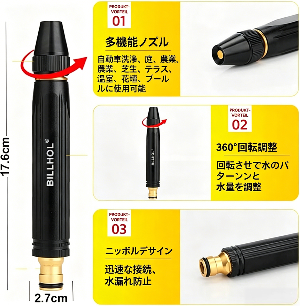 🔥🤖1️⃣期間限定イベント まとめ買いでおまけ増量！｜家庭用高圧洗浄ガン 💎Billhol®